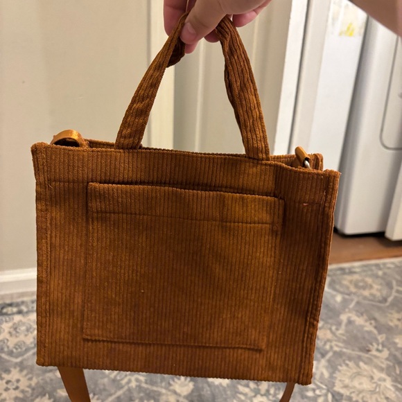 Brown Corduroy Crossbody Handbag - Picture 12 of 12